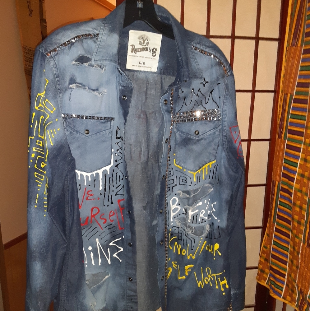Upcycled jean shirt